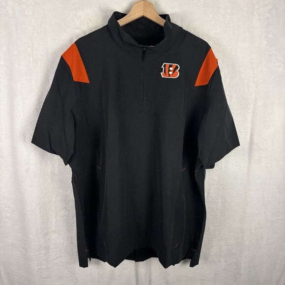 Nike Cincinnati Bengals On Field Team Issue Jacket Short Sleeve DO6744-010 Sz XL - Picture 1 of 8